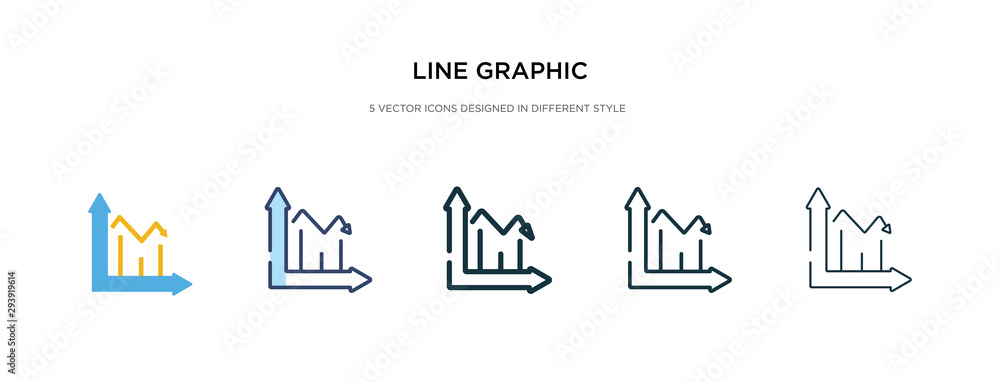 Poster line graphic icon in different style vector illustration. two colored and black line graphic vector 