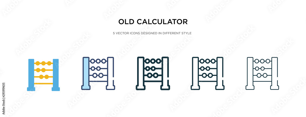 Poster old calculator icon in different style vector illustration. two colored and black old calculator vec