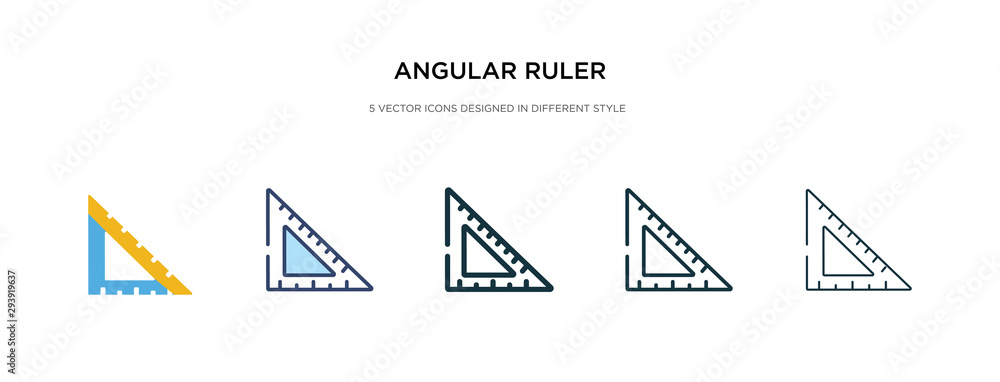 Poster angular ruler icon in different style vector illustration. two colored and black angular ruler vecto