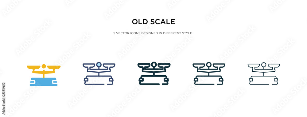 Aufkleber old scale icon in different style vector illustration. two colored and black old scale vector icons 