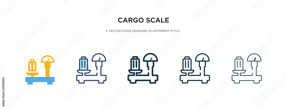 Poster cargo scale icon in different style vector illustration. two colored and black cargo scale vector ic