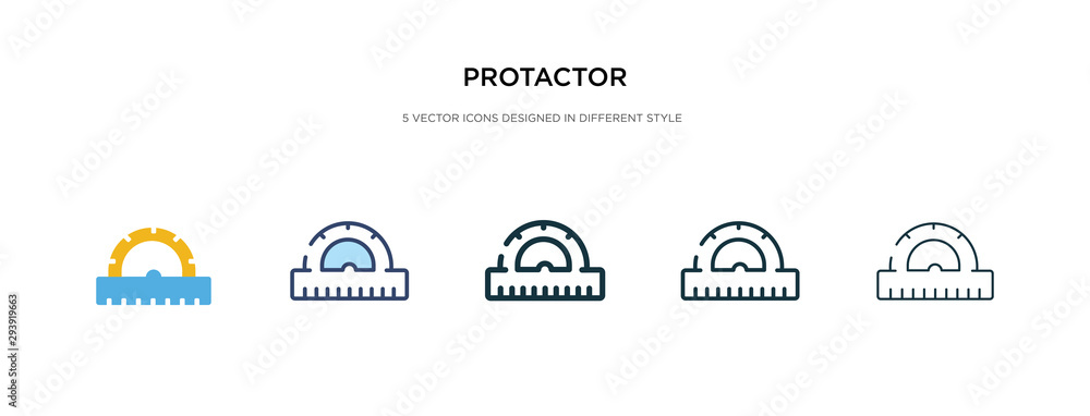 Poster protactor icon in different style vector illustration. two colored and black protactor vector icons 