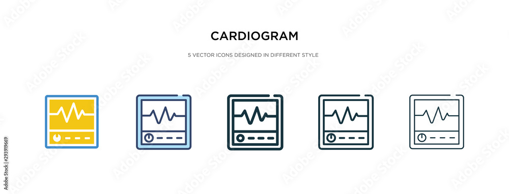 Poster cardiogram icon in different style vector illustration. two colored and black cardiogram vector icon