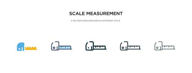 scale measurement icon in different style vector illustration. two colored and black scale measurement vector icons designed in filled, outline, line and stroke style can be used for web, mobile, ui