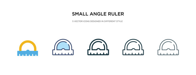 small angle ruler icon in different style vector illustration. two colored and black small angle ruler vector icons designed in filled, outline, line and stroke style can be used for web, mobile, ui