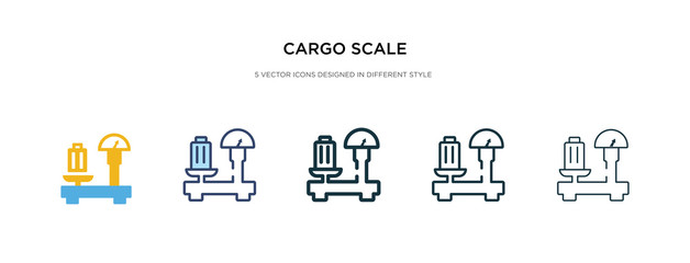 cargo scale icon in different style vector illustration. two colored and black cargo scale vector icons designed in filled, outline, line and stroke style can be used for web, mobile, ui