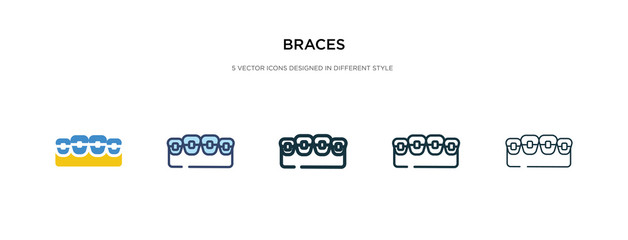 braces icon in different style vector illustration. two colored and black braces vector icons designed in filled, outline, line and stroke style can be used for web, mobile, ui