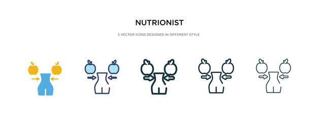 nutrionist icon in different style vector illustration. two colored and black nutrionist vector icons designed in filled, outline, line and stroke style can be used for web, mobile, ui