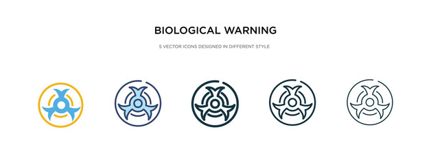biological warning icon in different style vector illustration. two colored and black biological warning vector icons designed in filled, outline, line and stroke style can be used for web, mobile,
