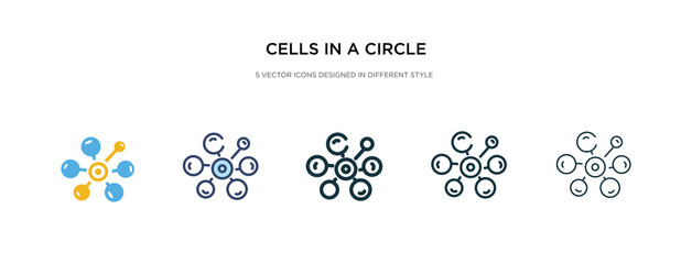 cells in a circle icon in different style vector illustration. two colored and black cells in a circle vector icons designed filled, outline, line and stroke style can be used for web, mobile, ui