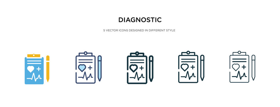 diagnostic icon in different style vector illustration. two colored and black diagnostic vector icons designed in filled, outline, line and stroke style can be used for web, mobile, ui