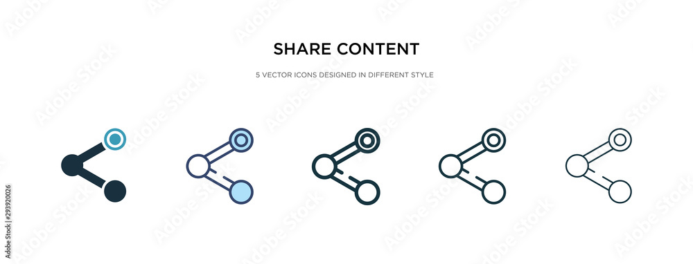 Poster share content icon in different style vector illustration. two colored and black share content vecto