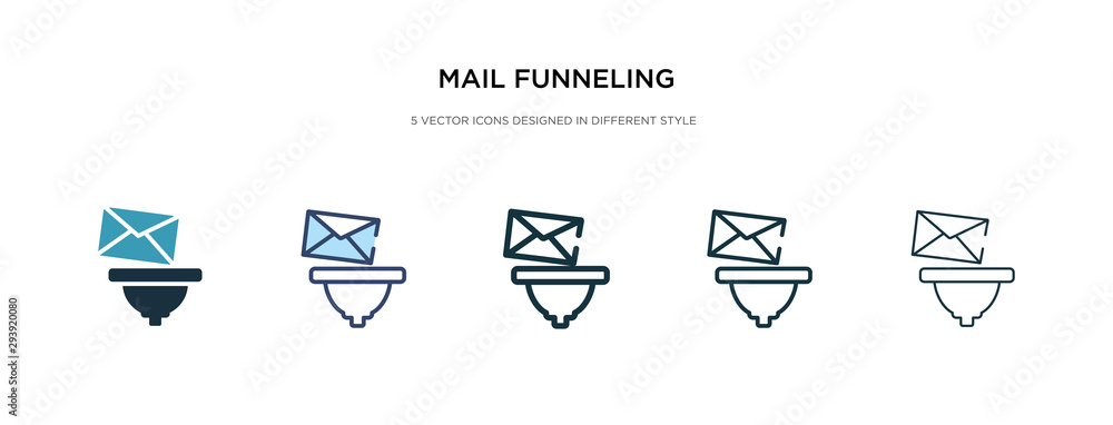 Poster mail funneling icon in different style vector illustration. two colored and black mail funneling vec