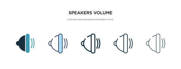 speakers volume icon in different style vector illustration. two colored and black speakers volume vector icons designed in filled, outline, line and stroke style can be used for web, mobile, ui