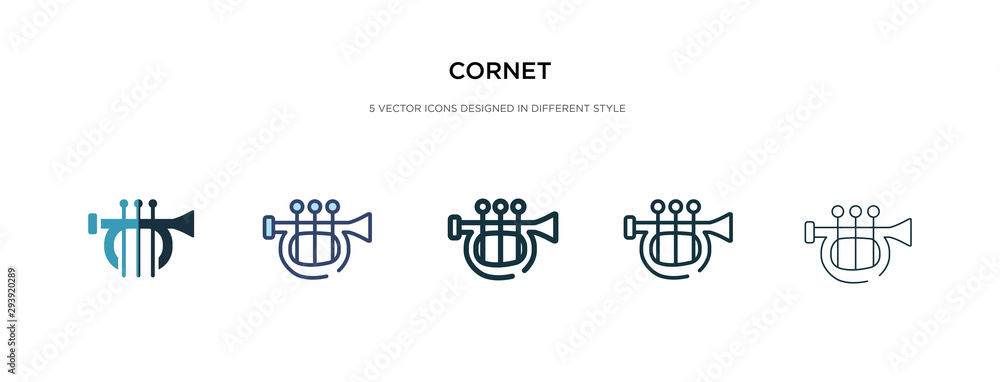 Poster cornet icon in different style vector illustration. two colored and black cornet vector icons design