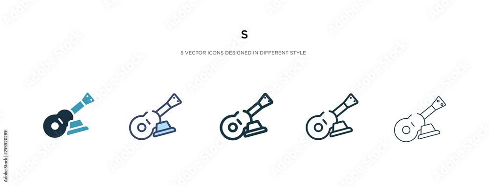 Poster s icon in different style vector illustration. two colored and black s vector icons designed in fill