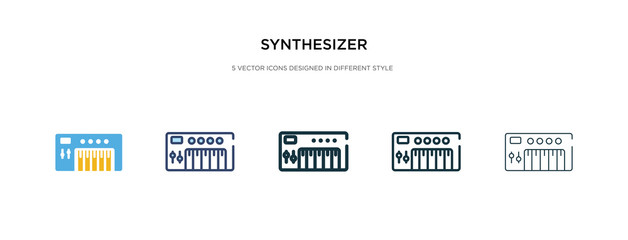 synthesizer icon in different style vector illustration. two colored and black synthesizer vector icons designed in filled, outline, line and stroke style can be used for web, mobile, ui