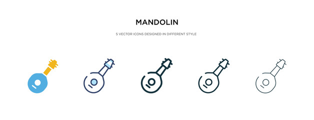 mandolin icon in different style vector illustration. two colored and black mandolin vector icons designed in filled, outline, line and stroke style can be used for web, mobile, ui