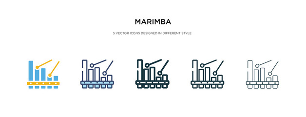 marimba icon in different style vector illustration. two colored and black marimba vector icons designed in filled, outline, line and stroke style can be used for web, mobile, ui - obrazy, fototapety, plakaty