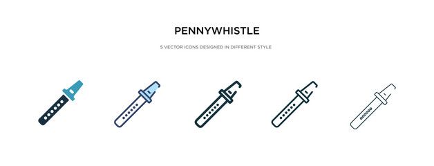 pennywhistle icon in different style vector illustration. two colored and black pennywhistle vector icons designed in filled, outline, line and stroke style can be used for web, mobile, ui