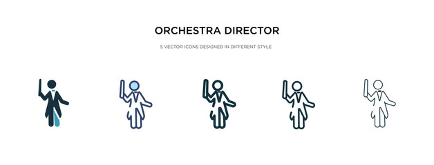 orchestra director icon in different style vector illustration. two colored and black orchestra director vector icons designed in filled, outline, line and stroke style can be used for web, mobile,