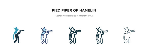 pied piper of hamelin icon in different style vector illustration. two colored and black pied piper of hamelin vector icons designed in filled, outline, line and stroke style can be used for web,