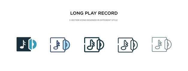 long play record cover icon in different style vector illustration. two colored and black long play record cover vector icons designed in filled, outline, line and stroke style can be used for web,