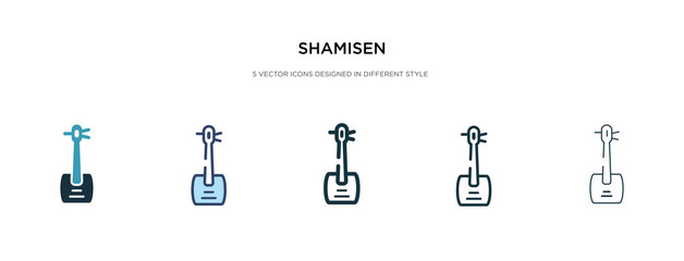 shamisen icon in different style vector illustration. two colored and black shamisen vector icons designed in filled, outline, line and stroke style can be used for web, mobile, ui