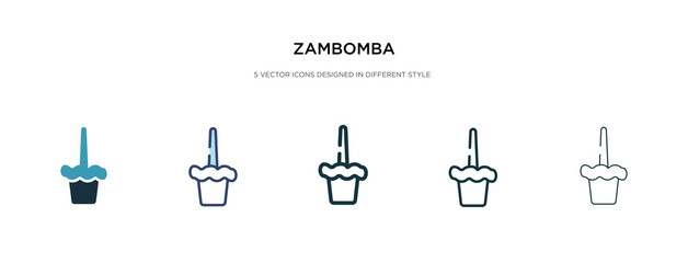 zambomba icon in different style vector illustration. two colored and black zambomba vector icons designed in filled, outline, line and stroke style can be used for web, mobile, ui