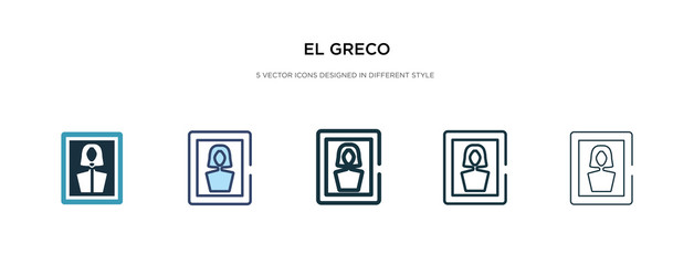 el greco icon in different style vector illustration. two colored and black el greco vector icons designed in filled, outline, line and stroke style can be used for web, mobile, ui