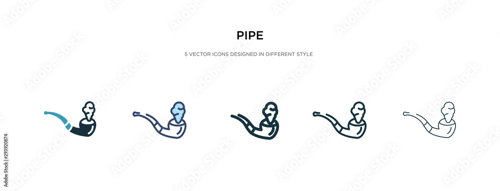 Poster pipe icon in different style vector illustration. two colored and black pipe vector icons designed i