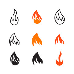 fire icon vector design template