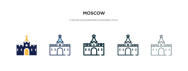 moscow icon in different style vector illustration. two colored and black moscow vector icons designed in filled, outline, line and stroke style can be used for web, mobile, ui