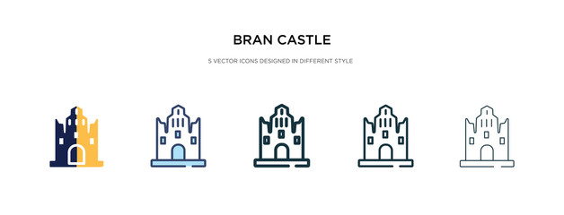 bran castle icon in different style vector illustration. two colored and black bran castle vector icons designed in filled, outline, line and stroke style can be used for web, mobile, ui