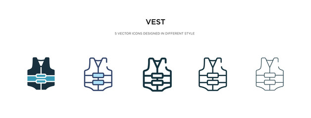 vest icon in different style vector illustration. two colored and black vest vector icons designed in filled, outline, line and stroke style can be used for web, mobile, ui