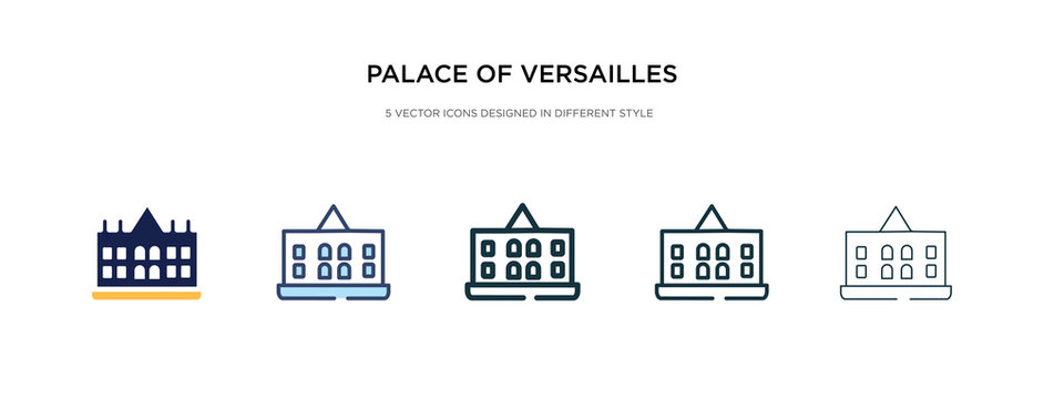 palace of versailles icon in different style vector illustration. two colored and black palace of versailles vector icons designed in filled, outline, line and stroke style can be used for web,