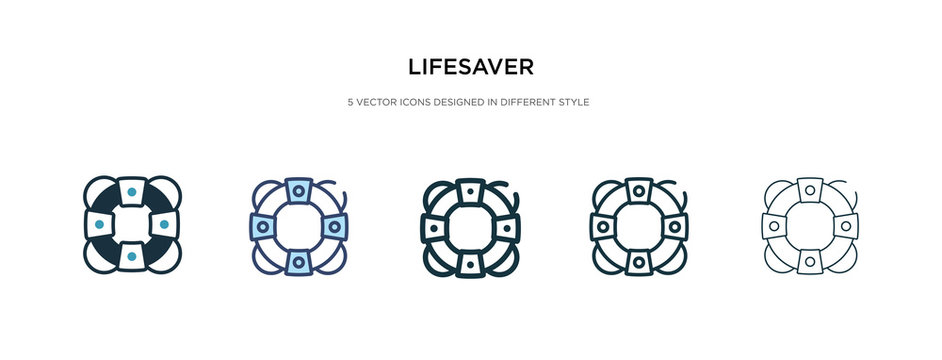 lifesaver icon in different style vector illustration. two colored and black lifesaver vector icons designed in filled, outline, line and stroke style can be used for web, mobile, ui