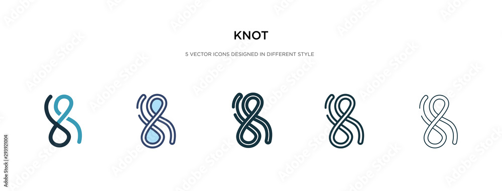 Poster knot icon in different style vector illustration. two colored and black knot vector icons designed i