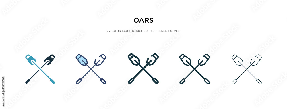 Poster oars icon in different style vector illustration. two colored and black oars vector icons designed i