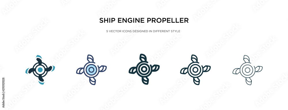 Aufkleber ship engine propeller icon in different style vector illustration. two colored and black ship engine