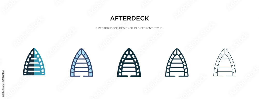 Poster afterdeck icon in different style vector illustration. two colored and black afterdeck vector icons 