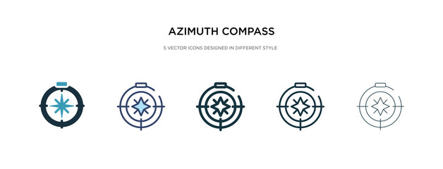 azimuth compass icon in different style vector illustration. two colored and black azimuth compass vector icons designed in filled, outline, line and stroke style can be used for web, mobile, ui
