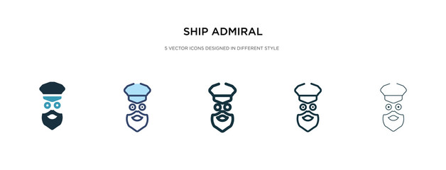 ship admiral icon in different style vector illustration. two colored and black ship admiral vector icons designed in filled, outline, line and stroke style can be used for web, mobile, ui