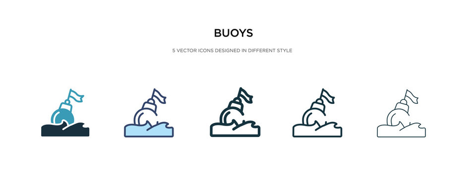 buoys icon in different style vector illustration. two colored and black buoys vector icons designed in filled, outline, line and stroke style can be used for web, mobile, ui
