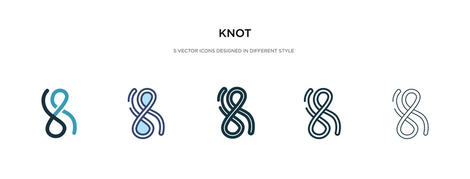 Knot Icon In Different Style Vector Illustration. Two Colored And Black Knot Vector Icons Designed In Filled, Outline, Line And Stroke Style Can Be Used For Web, Mobile, Ui