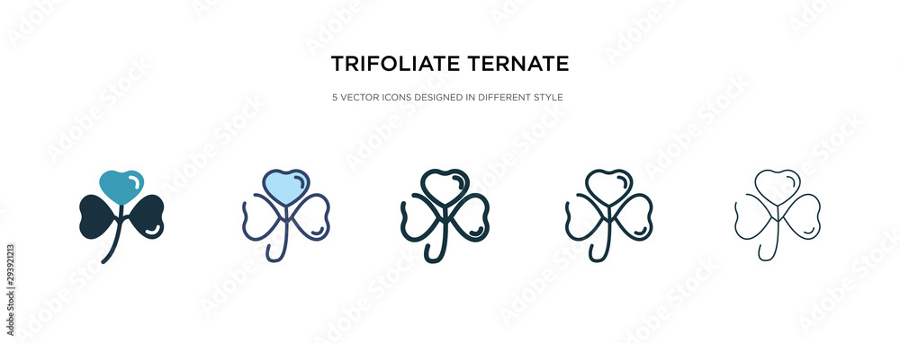 Poster trifoliate ternate icon in different style vector illustration. two colored and black trifoliate ter