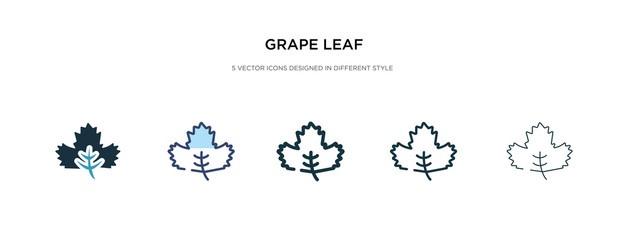 grape leaf icon in different style vector illustration. two colored and black grape leaf vector icons designed in filled, outline, line and stroke style can be used for web, mobile, ui