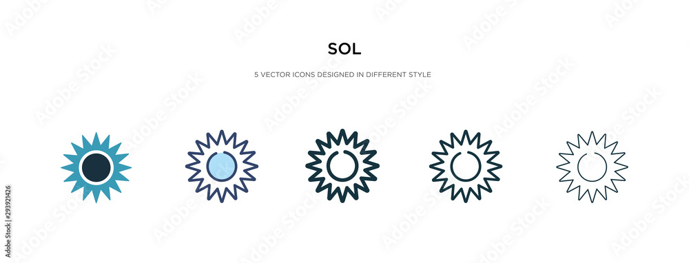 Poster sol icon in different style vector illustration. two colored and black sol vector icons designed in 