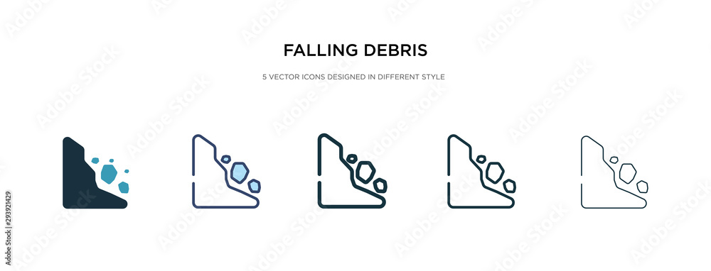 Poster falling debris icon in different style vector illustration. two colored and black falling debris vec