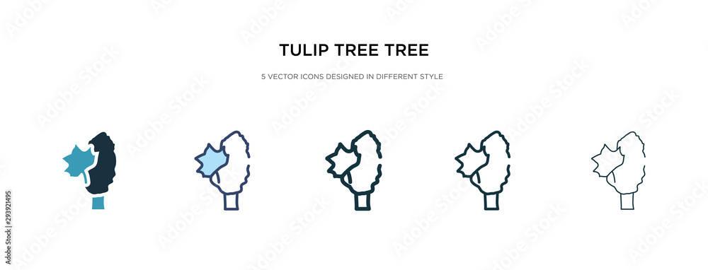 Poster tulip tree tree icon in different style vector illustration. two colored and black tulip tree vector